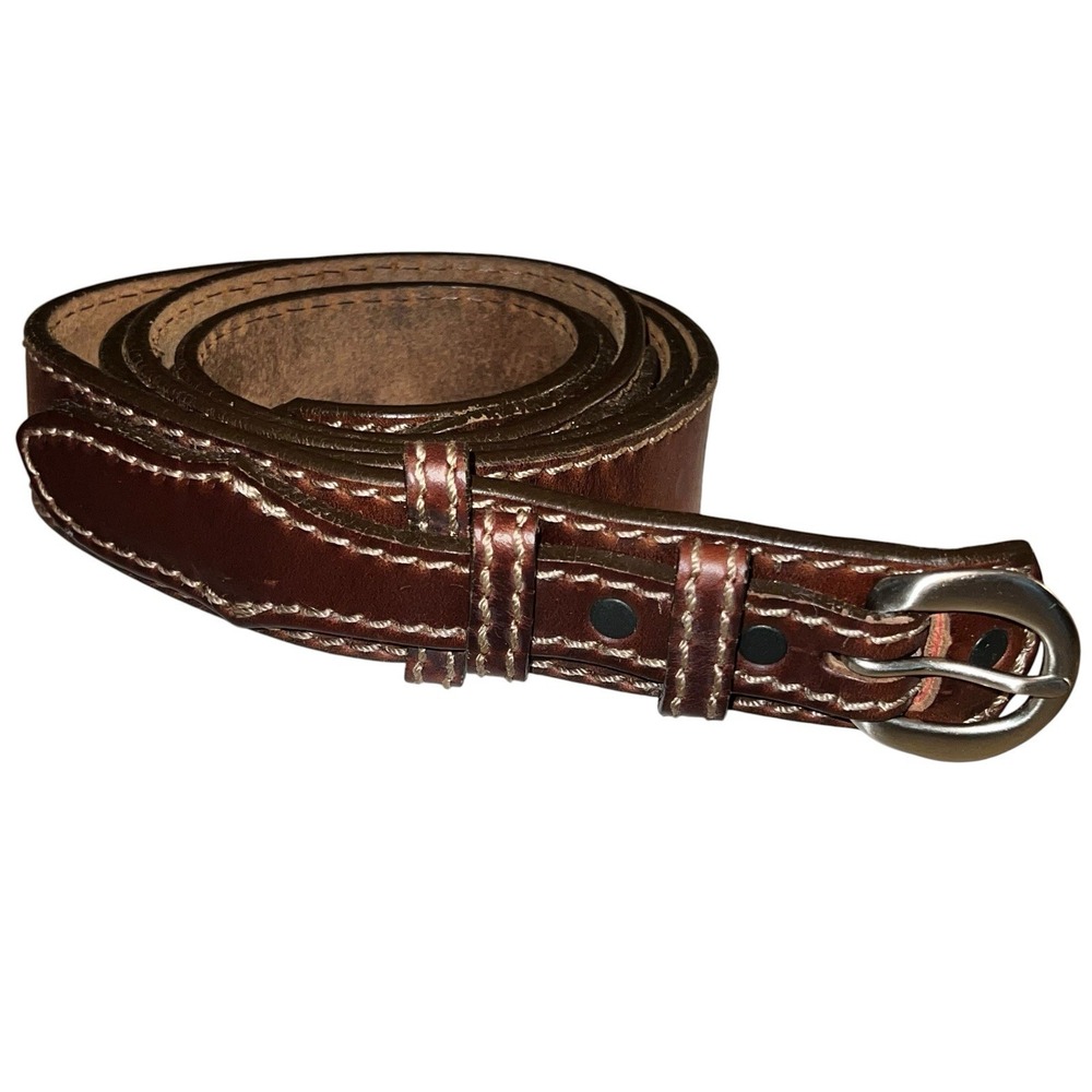 Duluth‎ Trading Co Ranger Work Belt Mens 90013 Brown Leather Size 48" USA Cowboy